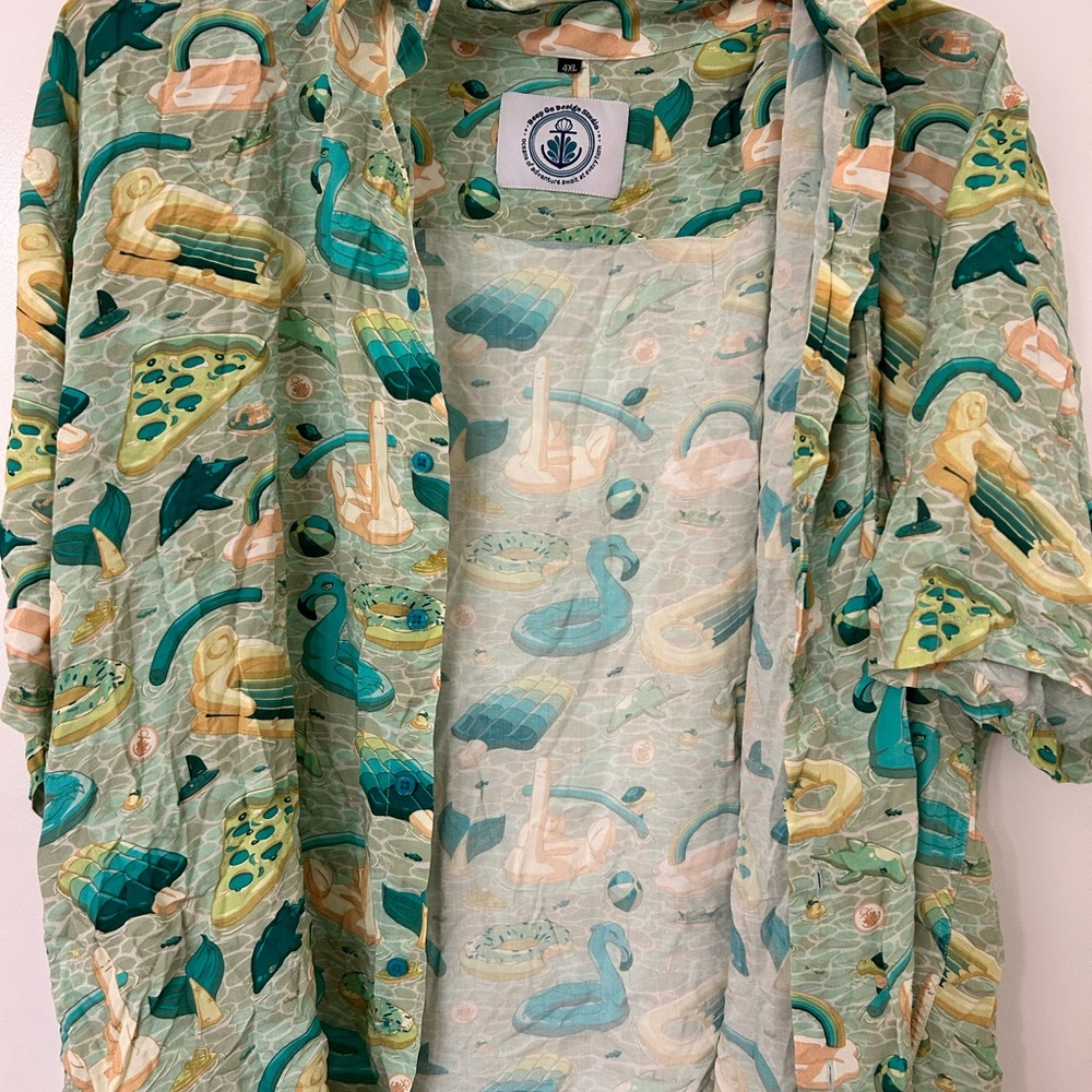 Colorful Tropic Patterned Shirt